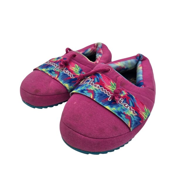 Champion Girls Slippers Tie Dye Drawstring Youth Size 5 - Picture 1 of 9
